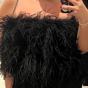 Black feather top